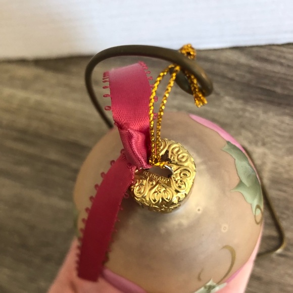 German Hand Painted Floral Blown Glass Ornament - Picture 3 of 7